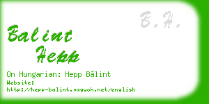 balint hepp business card